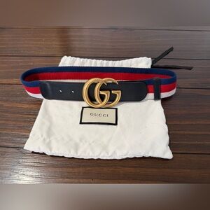 Gucci Sylvie Web Belt Double G Buckle XS